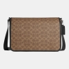 Coach Colby Messenger Bag 32 In Signature Canvas - Silver/Tan Black