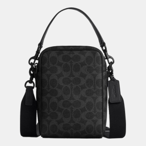 Coach Tristan Crossbody Bag 14 In Signature Canvas - Matte Black/Black Signature