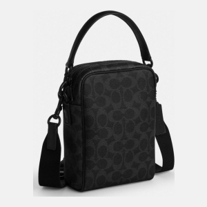 Coach Tristan Crossbody Bag 14 In Signature Canvas - Matte Black/Black Signature - Image 3