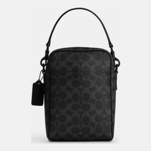 Coach Tristan Crossbody Bag 14 In Signature Canvas - Matte Black/Black Signature - Image 4