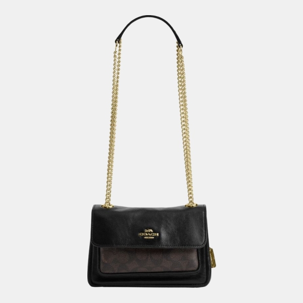 Coach Elodie Crossbody Bag 18 In Signature Canvas - Gold/Walnut/Black