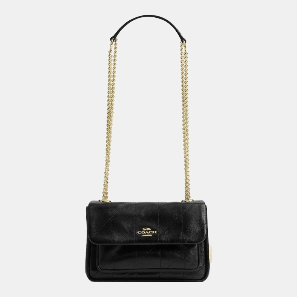 Coach Elodie Crossbody Bag 18 With Quilting - Gold/Black