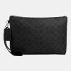 Coach Pouch In Signature Canvas - Silver/Black Signature