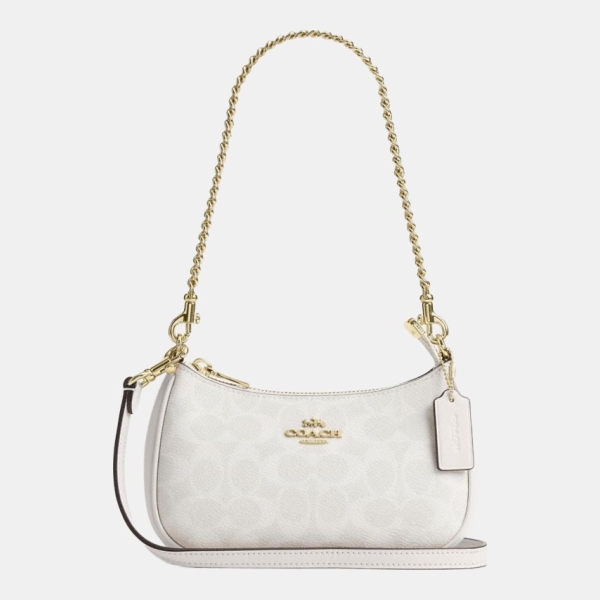 Coach Teri Mini Crossbody Bag In Signature Canvas - Gold/White/Chalk