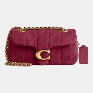Coach Tabby Shoulder Bag 20 With Quilting - Brass/Dark Fuchsia