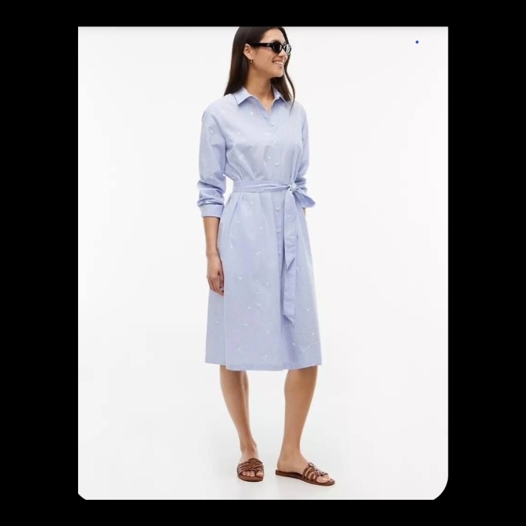 Tommy Hilfiger Light Blue Tie-Waist Shirt Dress - Light Blue - Size XL