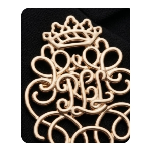 Ralph Lauren Crown Monogram Brooch - Gold