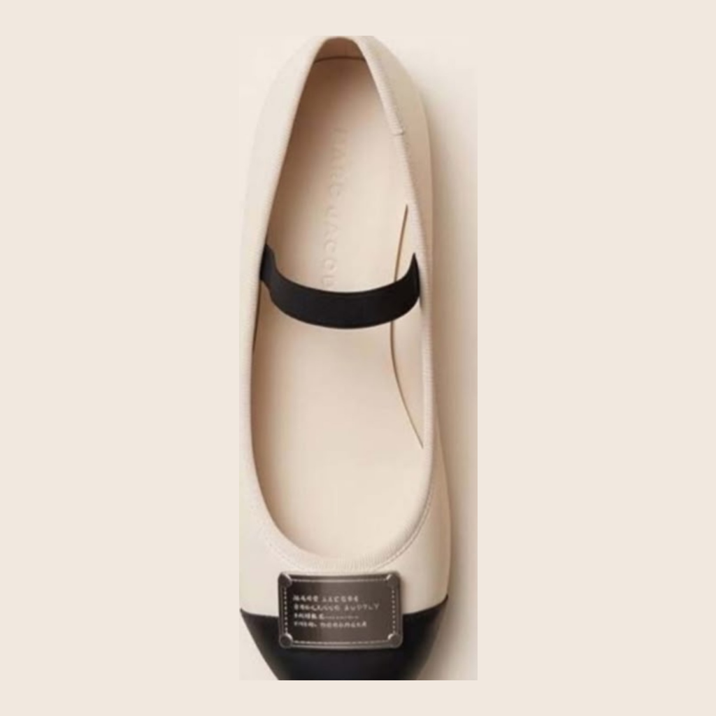 Marc Jacobs Mary Jane Ballet Flats - Beige and Black - Size EU 9