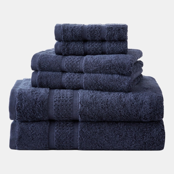 Oceane Towel Set, 6 Piece - Navy