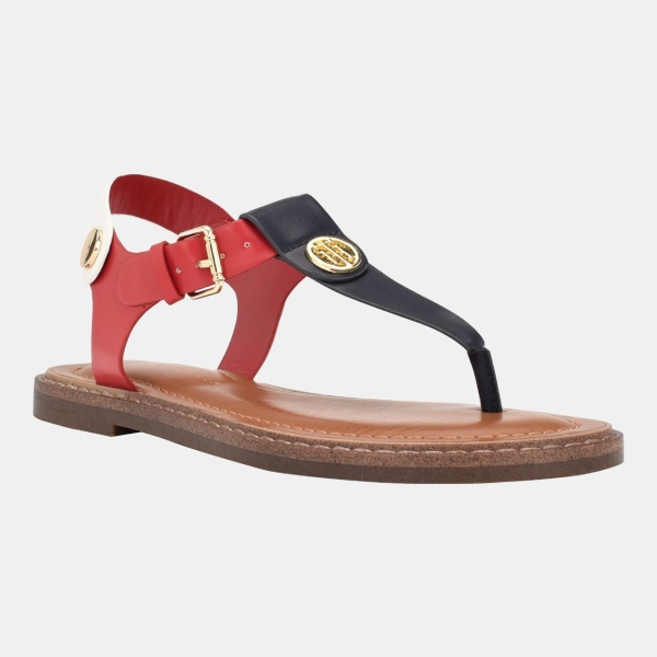 Tommy Hilfiger Women's Bennia Flat Thong Sandals - Red/Black/White