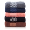 Larissa Geometric Embroidered Jacquard Border Cotton 4-Pc. Bath Towel Set - Navy Blue - Image 9