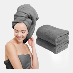 2-Pack Microfiber Hair Towel Wrap Rectangle Twist for Women 24 x 48 Inches