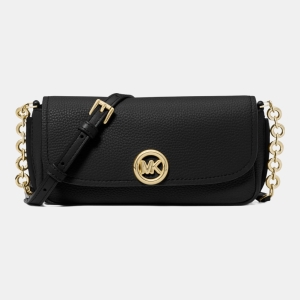MICHAEL Michael Kors Nolita Small Pebbled Leather Crossbody Bag - BLACK