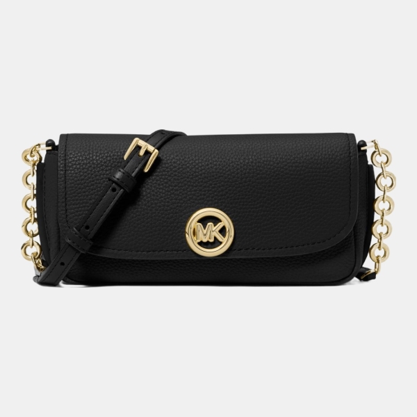 MICHAEL Michael Kors Nolita Small Pebbled Leather Crossbody Bag - BLACK