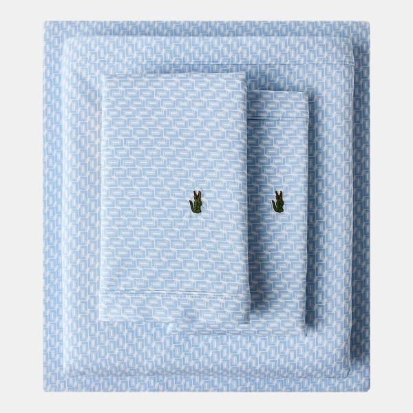 Lacoste Printed Cotton Percale 3-Pc. Sheet Set, Twin - Mini Geo Open Air