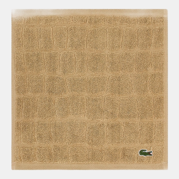 Lacoste Heritage Croc Scale Cotton Bath Towel, 30" x 56" - Sand