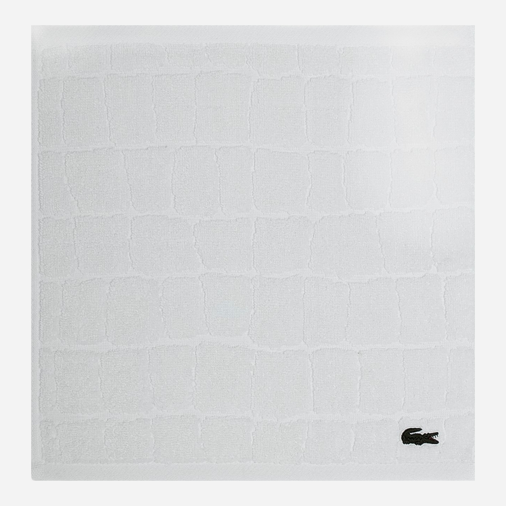 Lacoste Heritage Croc Scale Cotton Bath Towel, 30" x 56" - White