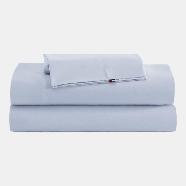 Tommy Hilfiger Performance Cooling Solid 180-Thread Count Cotton 3-Pc. Sheet Set, Twin - Boathouse Blue