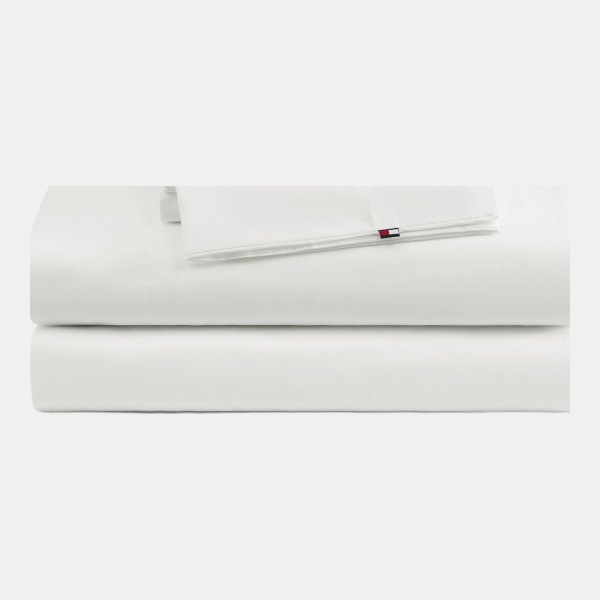 Tommy Hilfiger Performance Cooling Solid 180-Thread Count Cotton 3-Pc. Sheet Set, Twin - White