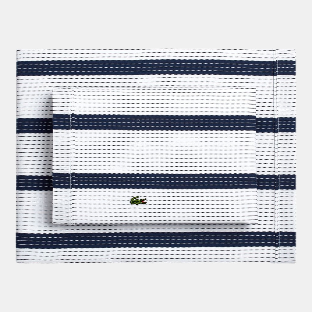 Lacoste Printed Cotton Percale 3-Pc. Sheet Set, Twin - Archive Navy