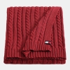 Tommy Hilfiger Solid Cotton Cable Knit Throw, 70" x 50" - Dark Red