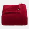 Tommy Hilfiger Solid Plush Blanket, Full/Queen - Navigator red