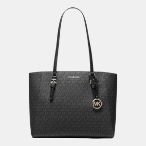 Michael Kors Outlet Charlotte Large 3-in-1 Signature Logo Tote Bag - BLACK