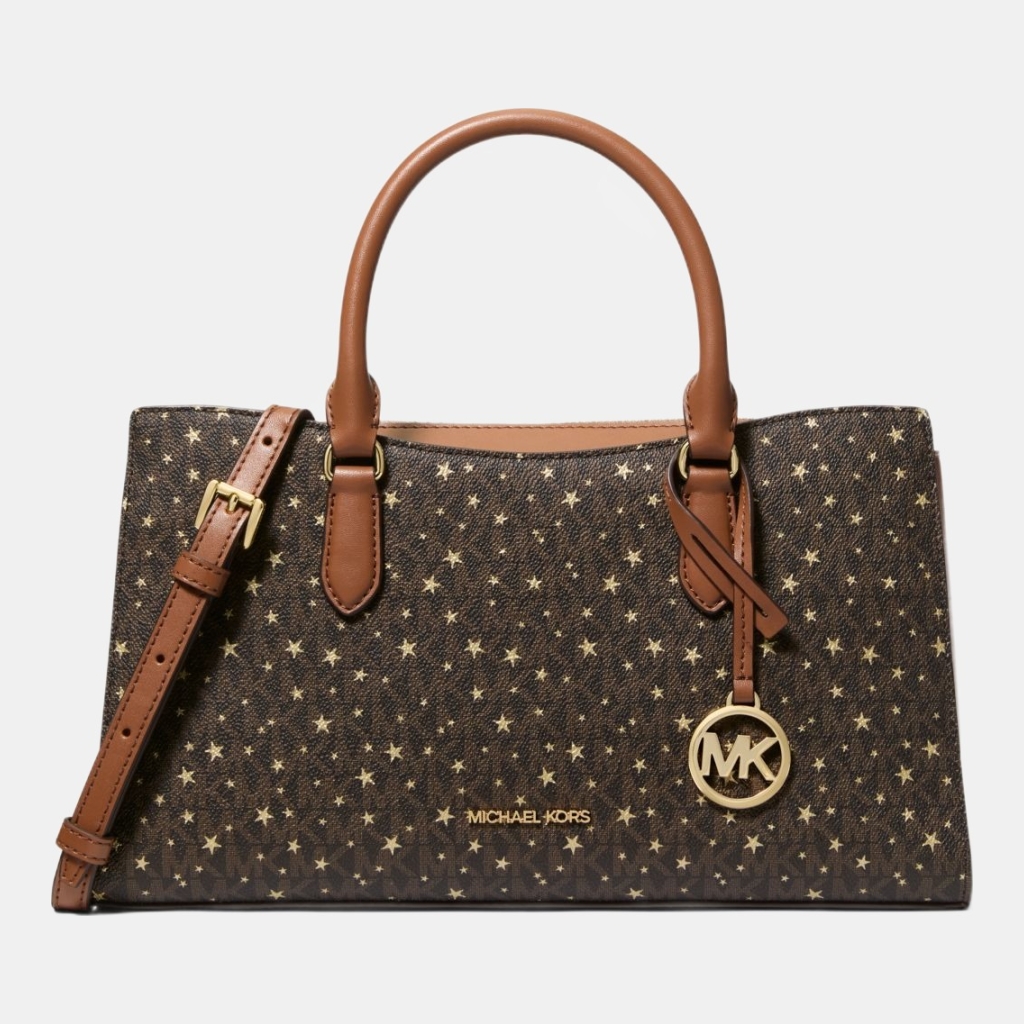Michael Kors Outlet Arden Medium Printed Signature Logo Satchel
