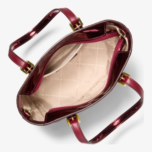 Michael Kors Outlet Jet Set Extra-Small Metallic Logo Debossed Convertible Tote Bag - Image 3