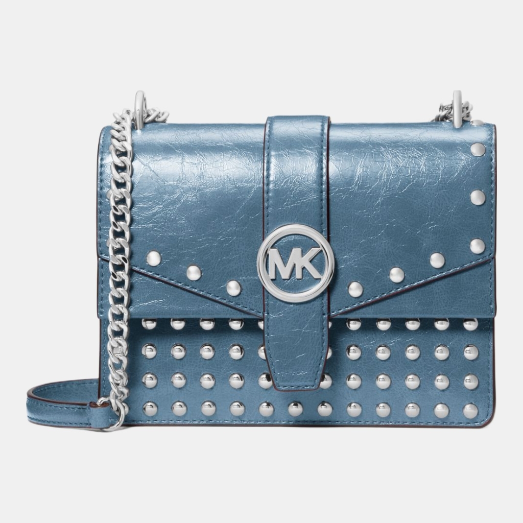 Michael Kors Outlet Greenwich Small Studded Distressed Crossbody Bag