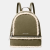 Michael Kors Outlet Rhea Medium Suede and Faux Shearling Backpack