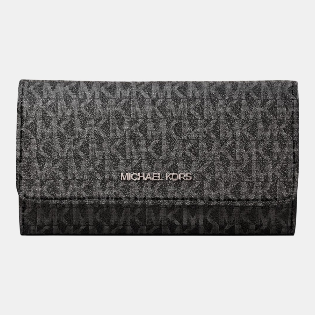 Michael Kors Outlet Jet Set Large Signature Logo Tri-Fold Wallet