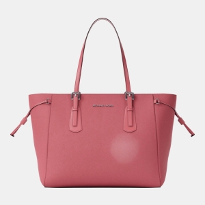 Michael Kors Outlet Voyager Large Saffiano Leather Tote Bag - HIBISCUS