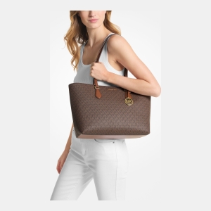 Michael Kors Outlet Sheila Large Signature Logo Tote Bag - Image 4