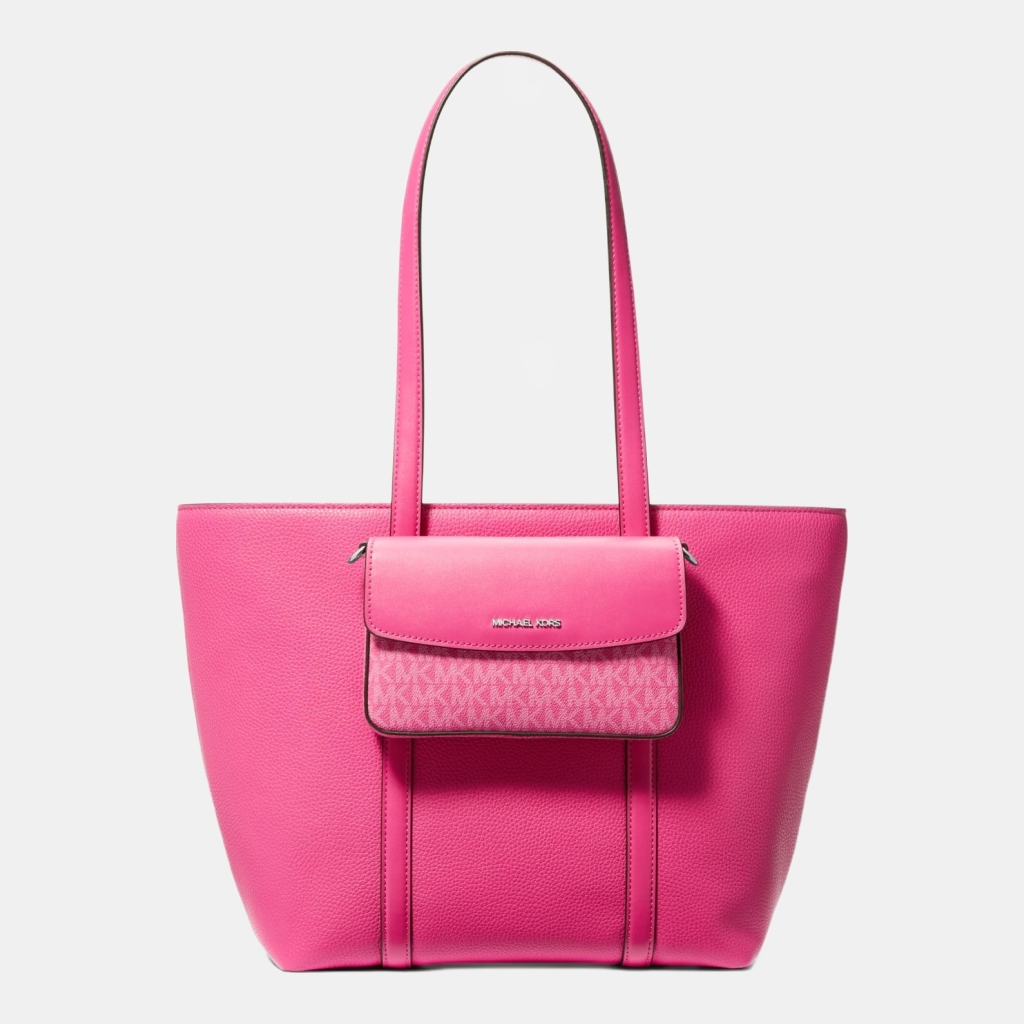 Michael Kors Outlet Jet Set Large 2-in-1 Pebbled Leather Tote Bag