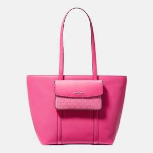 Michael Kors Outlet Jet Set Large 2-in-1 Pebbled Leather Tote Bag