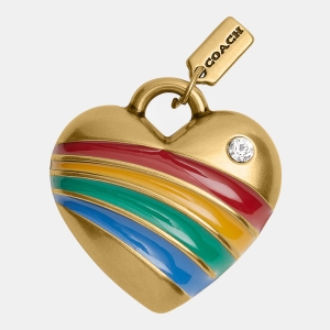 Coach Women's Rainbow Heart Shoelace Charm