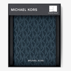 Michael Kors Outlet Logo Passport Wallet - ADMRL/PLBLUE - Image 5