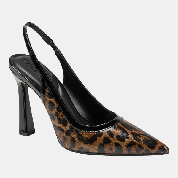 DKNY Women's Cinette Slingback Pointed Toe Pumps - Natural Multi Leopard