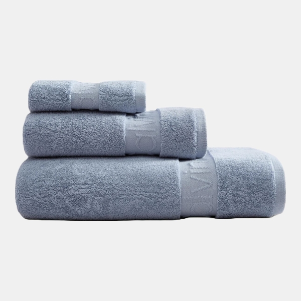 Calvin Klein Iconic Cotton Jacquard 3-Piece Towel Set - Light Blue