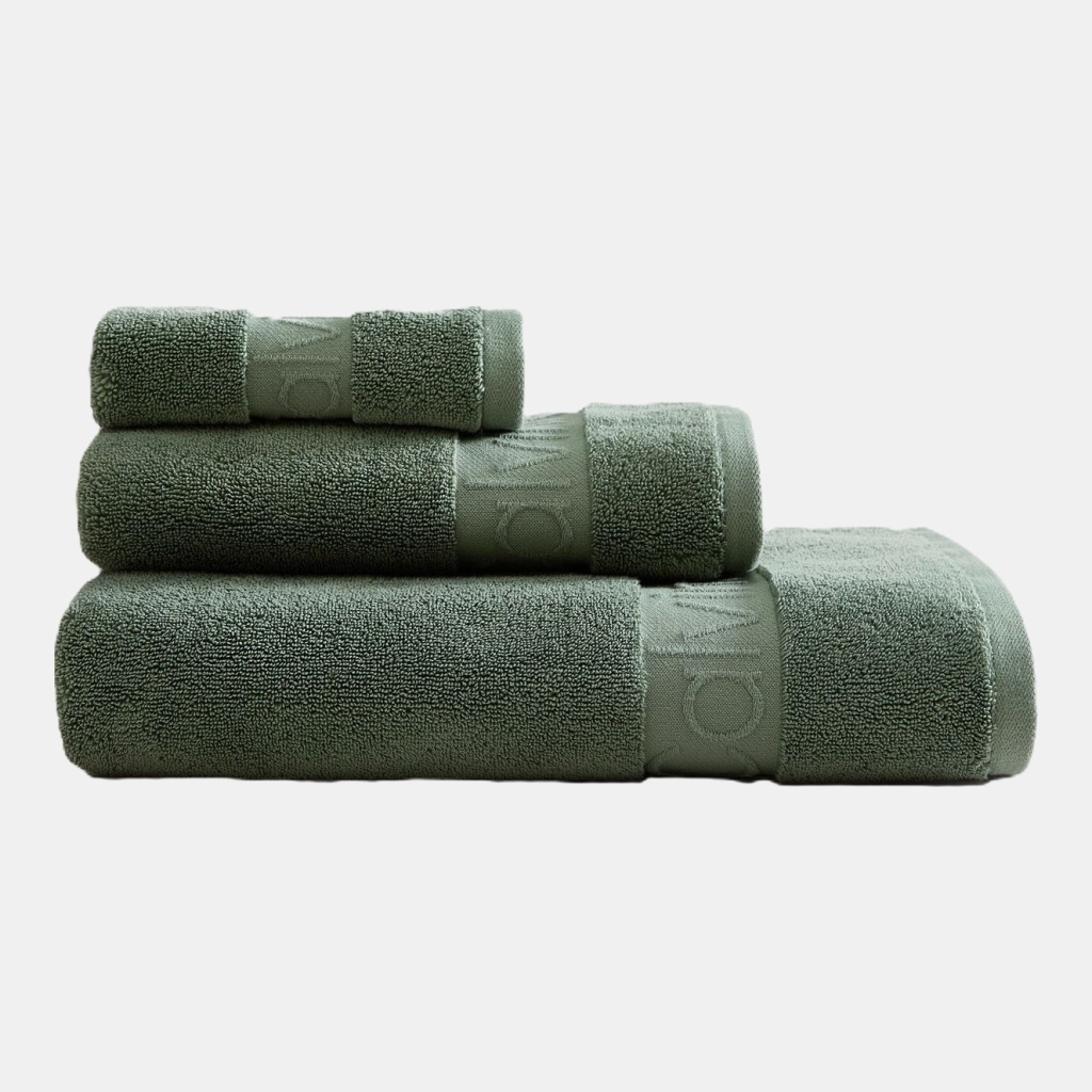 Calvin Klein Iconic Cotton Jacquard 3-Piece Towel Set - Light Green
