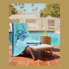 Tommy Hilfiger Colorblock Monogram Cotton Beach Towel, 68" x 36" - Baja Breeze, Royal Blue - Image 6