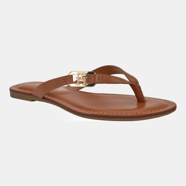Tommy Hilfiger Women's Leile Flat Thong Sandals - Medium Brown