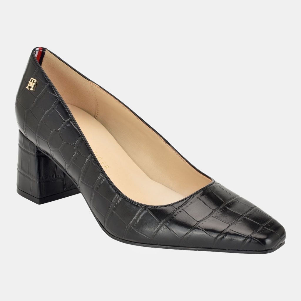 Tommy Hilfiger Women's Opheili Classic Block Heel Pumps - Black Croco