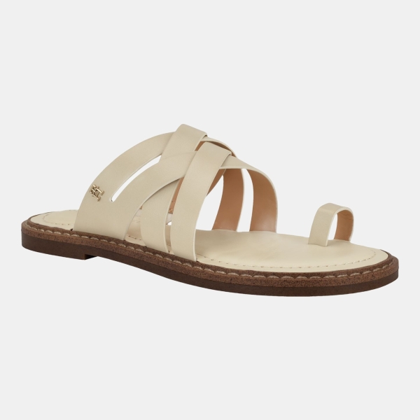 Tommy Hilfiger Women's Benett Strappy Toe Ring Sandals - Ivory