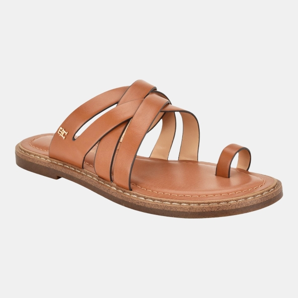 Tommy Hilfiger Women's Benett Strappy Toe Ring Sandals - Medium Natural