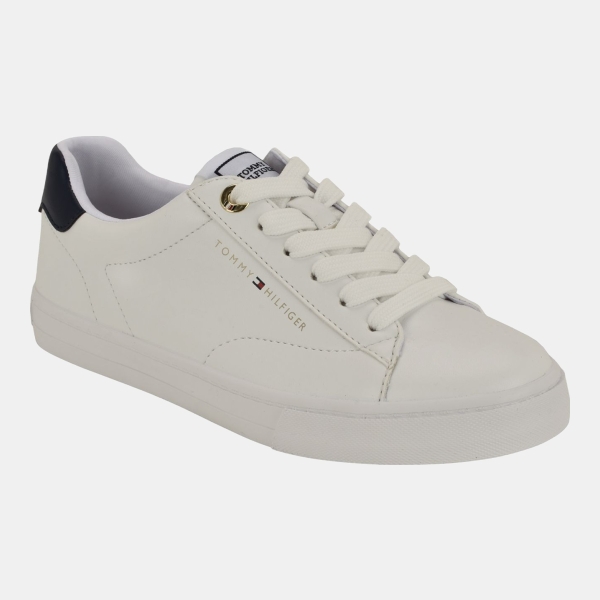 Tommy Hilfiger Women's Lernia Low Profile Lace-Up Sneakers - White/Navy