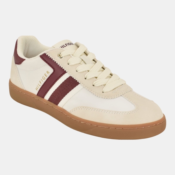 Tommy Hilfiger Women's Madelin Lace-Up T-Toe Sneakers - Ivory/Dark Red