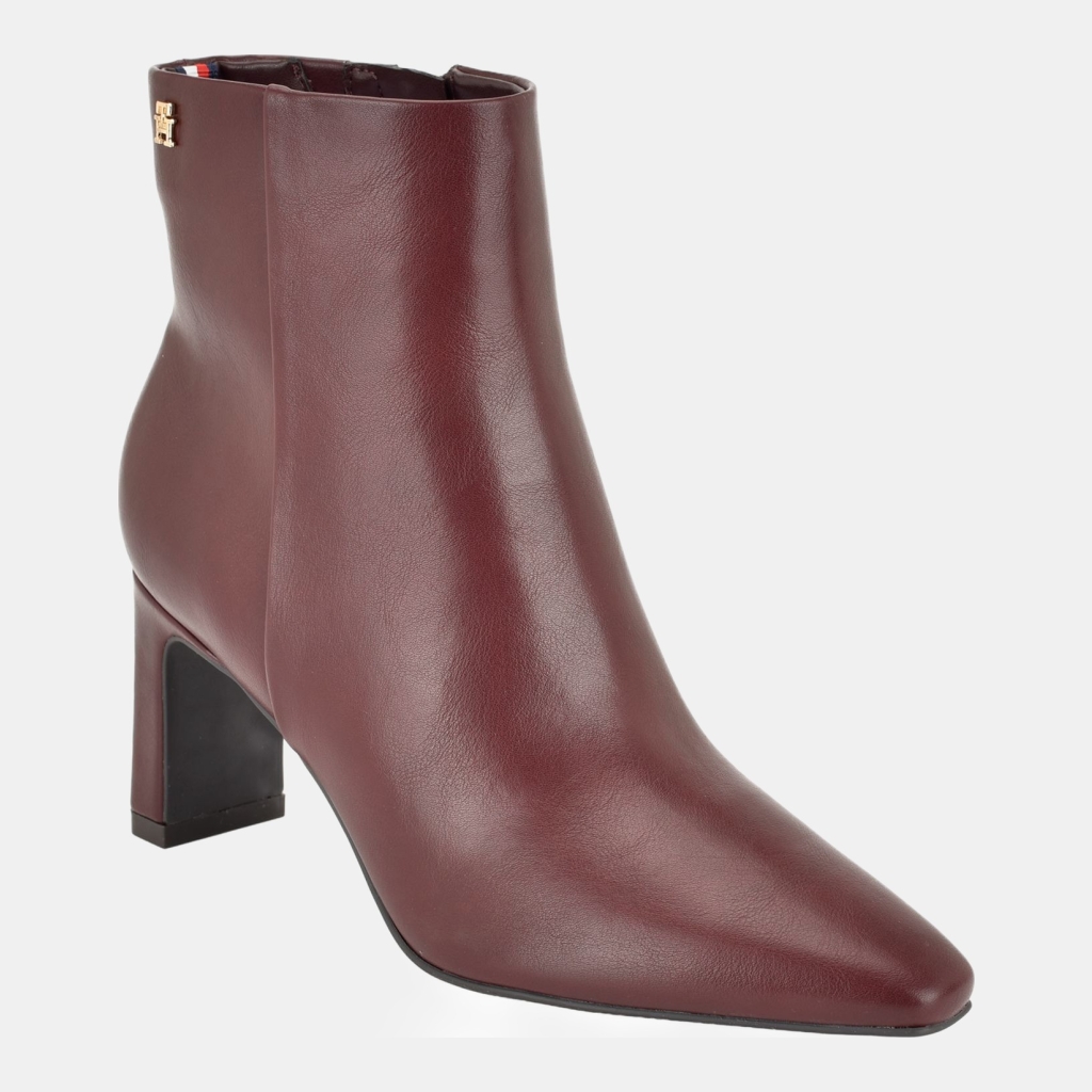 Tommy Hilfiger Women's Eddey Mid Height Block Heel Dress Booties - Dark Red