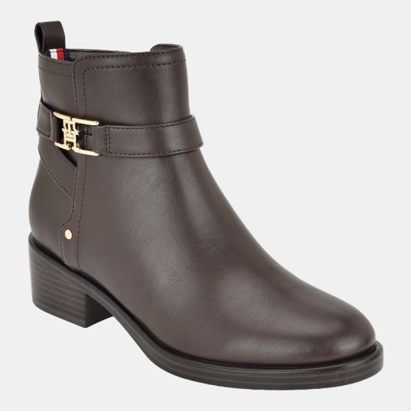 Tommy Hilfiger Women's Idala Ornamented Side Zip Booties - Dark Brown